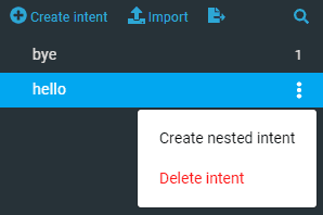 Creating nested intents
