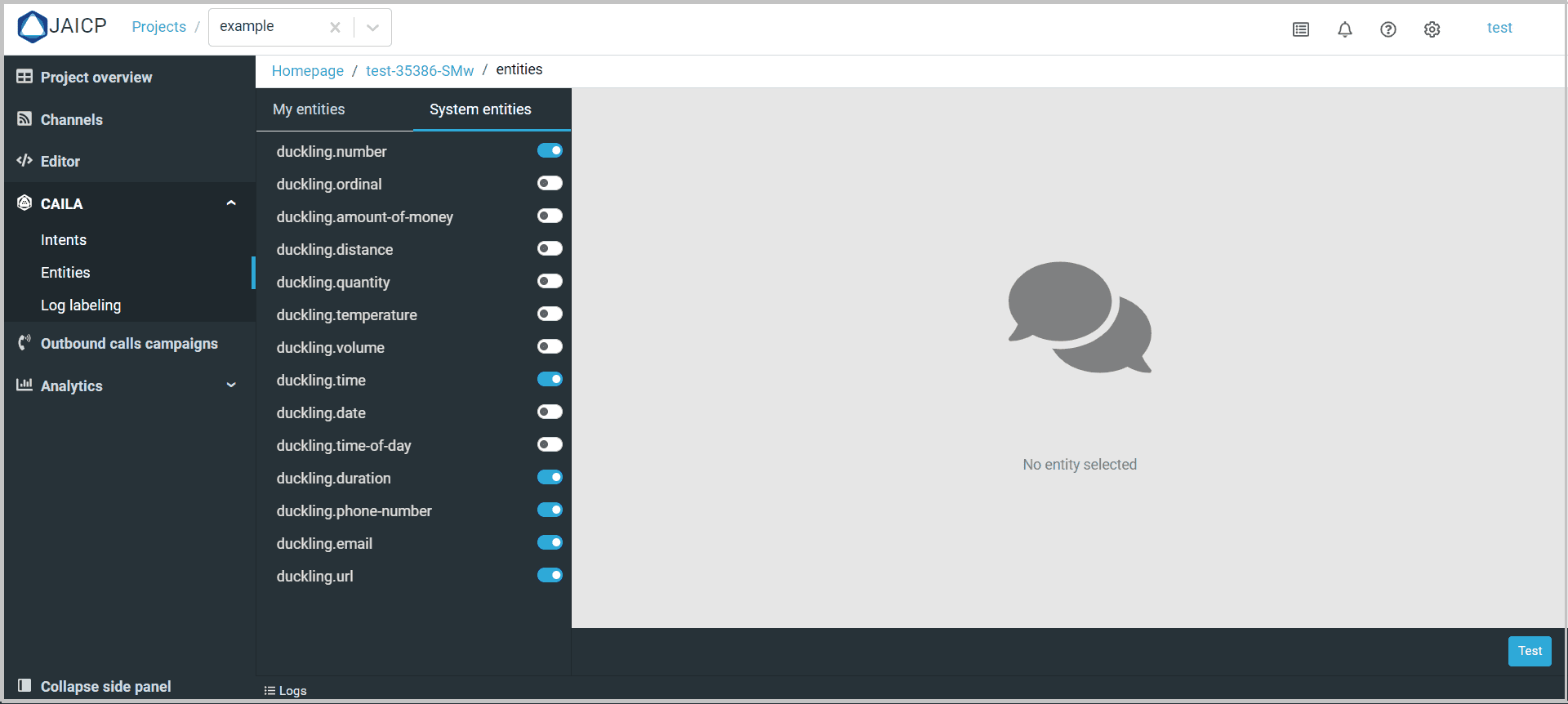 Activating system entities