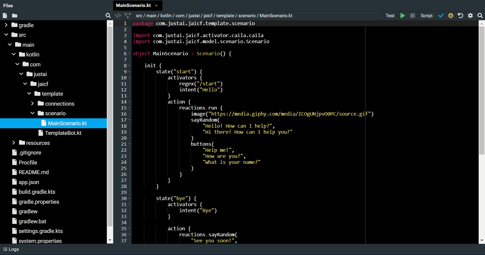 Kotlin syntax highlighting