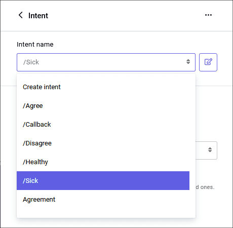 Intent setup