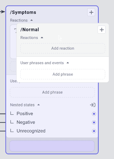 Dragging an existing state onto one that it should be nested into