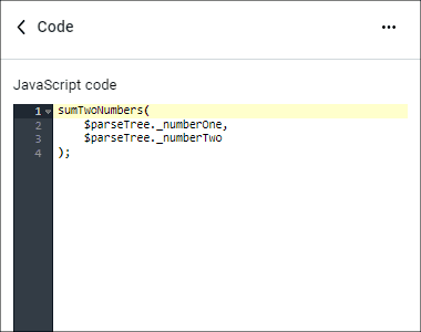 You can only work with regular functions using the Code block