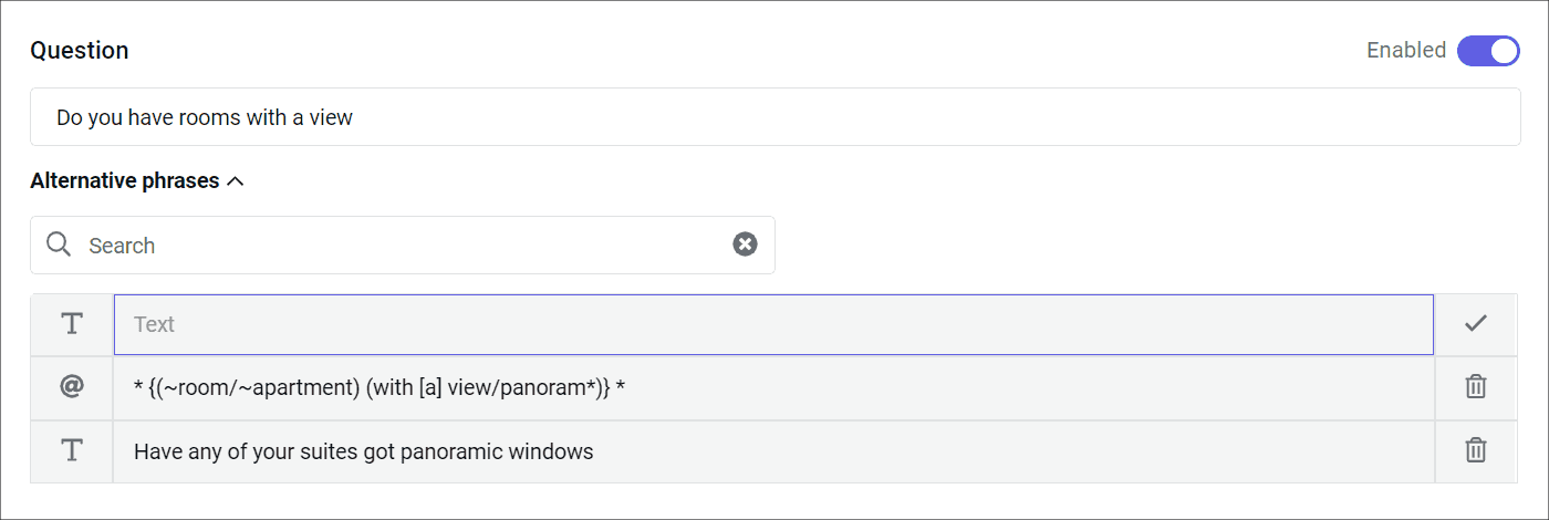 Filling out question phrases