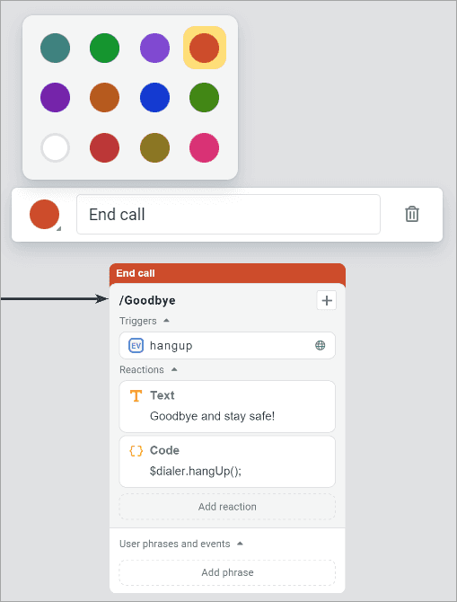 Setting the label text and color