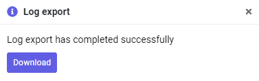 A notification that the logs are ready